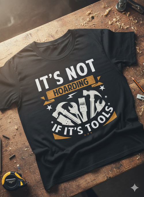 The t-shirt is printed with humorous sayings about carpenters, carpentry, and woodworking.