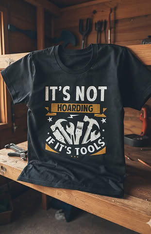 The t-shirt is printed with humorous sayings about carpenters, carpentry, and woodworking.